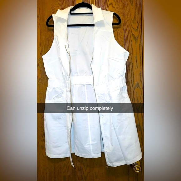 Fisoew Zip Up V Neck Collared Belted Sleeveless Cowgirl Tank Mini Dress NIP XXL - Picture 6 of 16